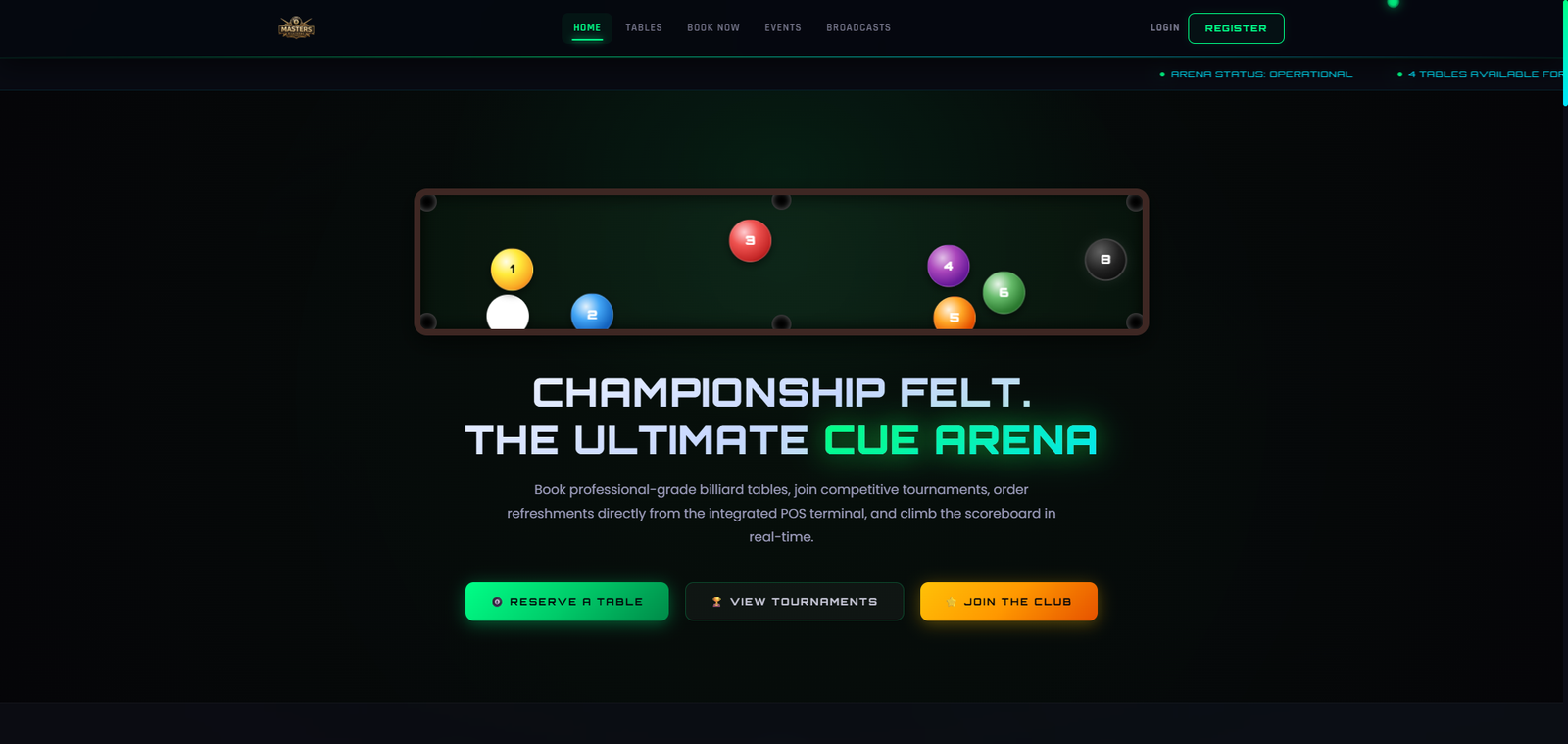 Billards + POS Site